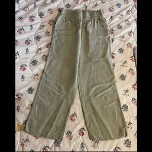 H&M Green Ankle Length Linen Pants